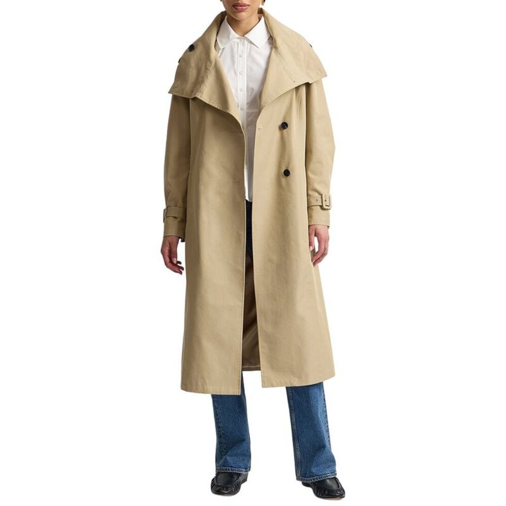 Avec Les Filles Womens  Funnel Neck Slouchy Trench Coat